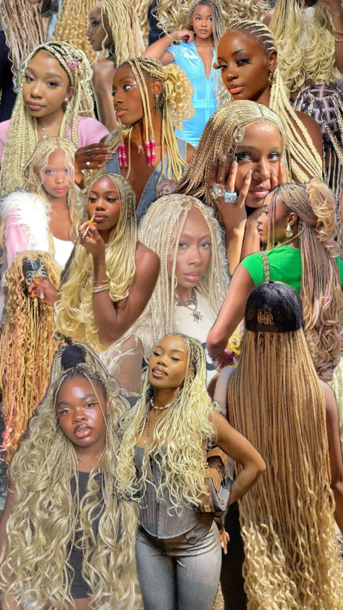 Blonde braids and French curls French Curls, Curl Braids, Cornrows Braids For Black Women, Blonde Box Braids, French Curl, Blonde Braids, Blonde Curls, Hair Therapy, Braided Cornrow Hairstyles