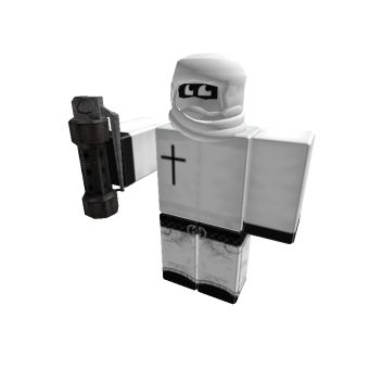 a black and white photo of a lego figure with a cross on it's chest