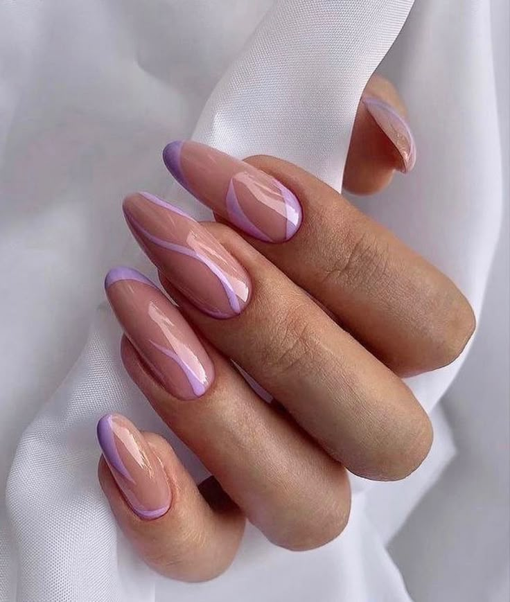 Oval Natural Nails, Nails Spa, Purple Nails Inspiration, Oval Nails, Nails With Purple, Luxe Nails, Acrylic Nails Almond Shape, Minimal Nails, Soft Nails