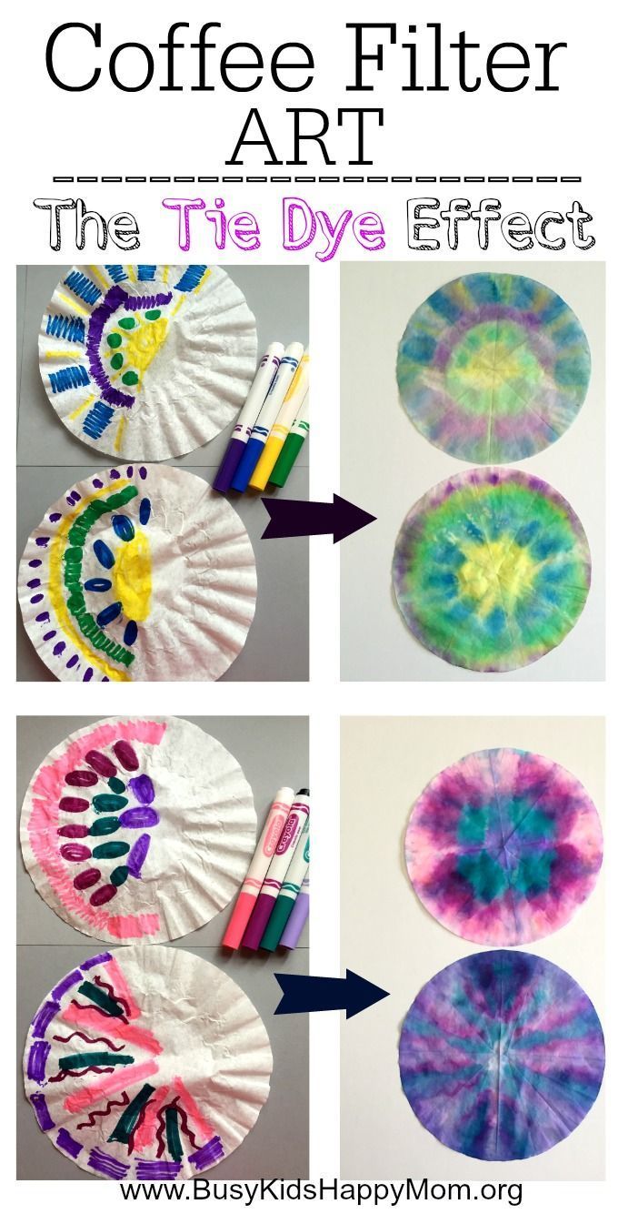 coffee filter art project for kids to make the tie - dye effect on paper plates