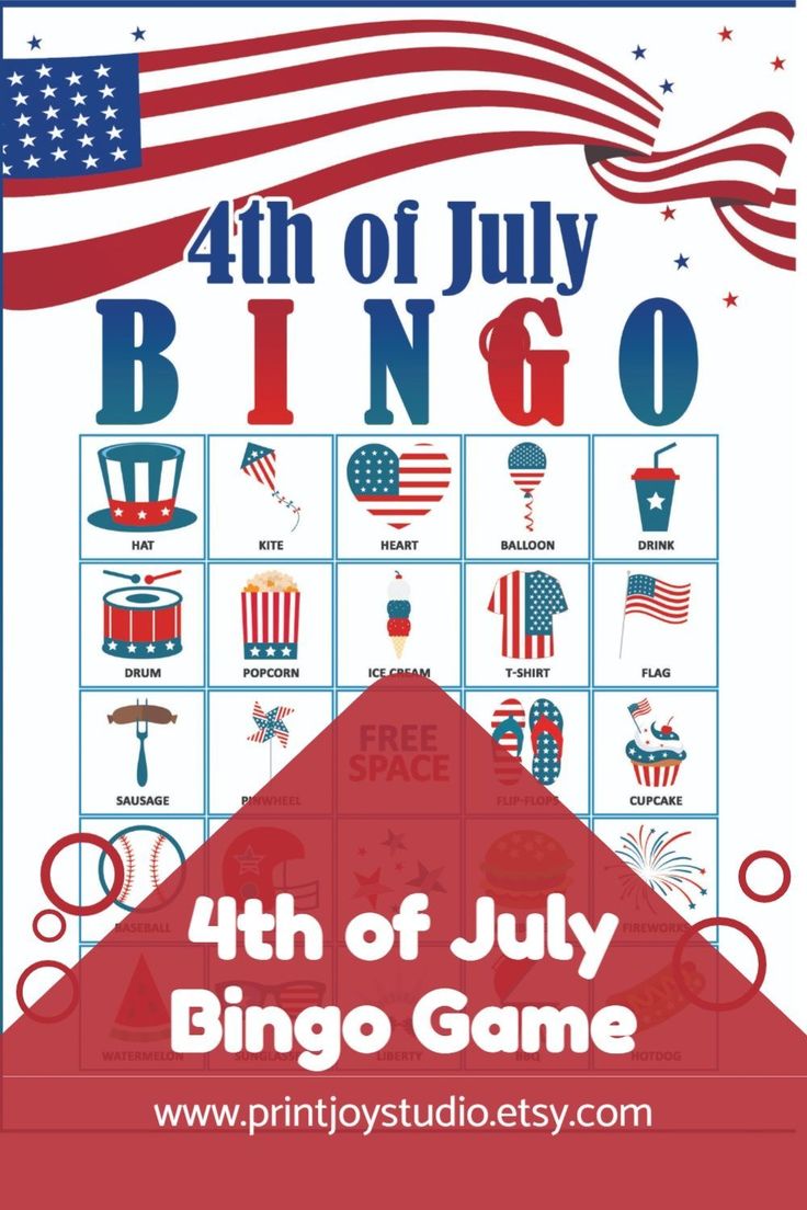 an image of the 4th of july bingo game