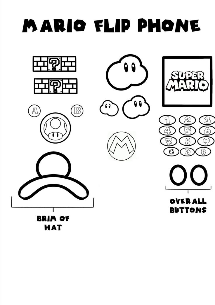 an image of mario's phone with buttons and other items on the back ground