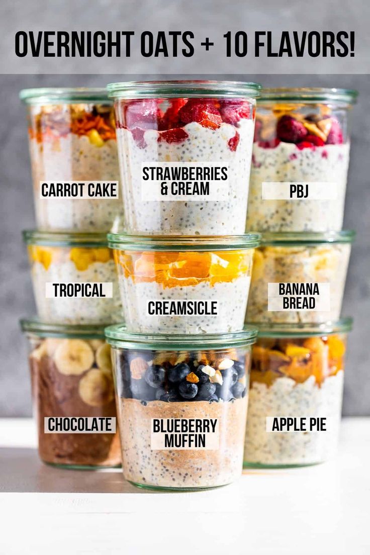 overnight oats and 10 flavors