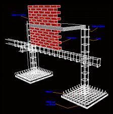 an architectural drawing of a brick wall and some parts to be built into the structure