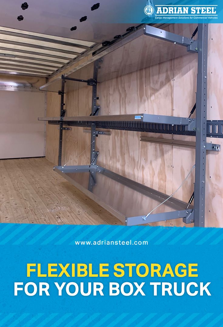 the inside of an enclosed storage room for your box truck is shown in this ad