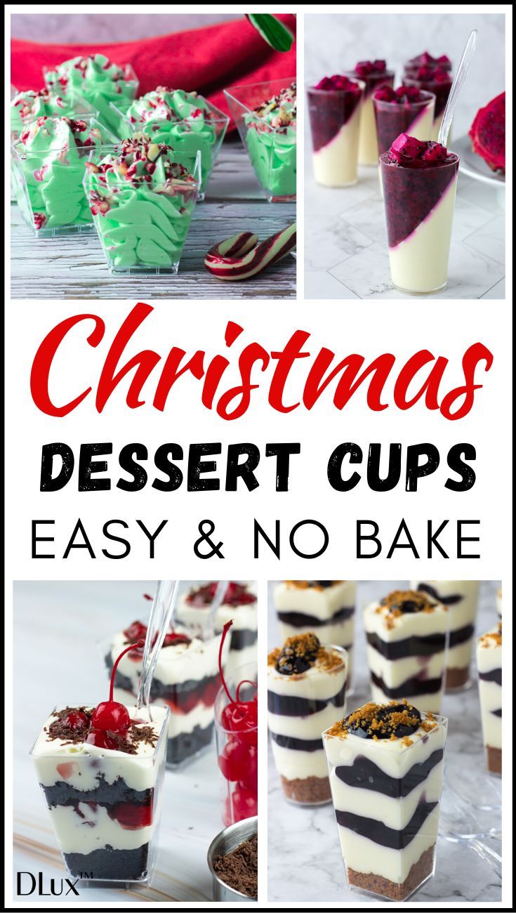 christmas dessert cups are easy and no bake