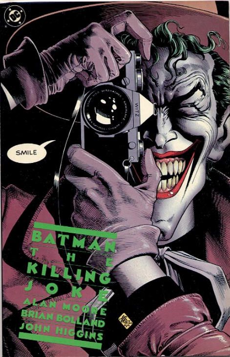 a comic book with the joker holding a camera