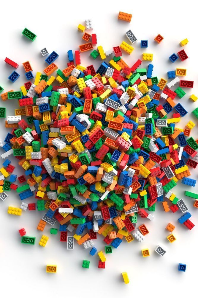 a pile of colorful lego blocks sitting on top of each other