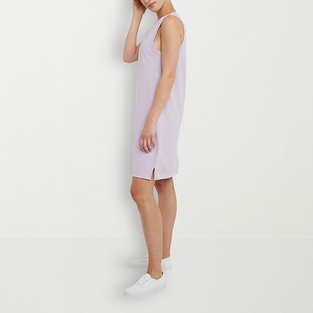 Basics that are far from basic. This Hanes original tank dress is cute, sporty, and just the look for a casual day on the town. It's made from cotton with vintage-inspired garment dye for a retro look you'll love. The loose fit makes it a comfortable go-to you can dress up or down. Rock it with your best jacket or with fresh white sneakers. Bound collar and armholes add structure, while the small slits on the hem increase mobility. Hits at the knee making it the perfect length and our best cotto Casual Cotton Sleeveless Dress, Casual Stretch Tank Top For Daywear, Casual Knee-length Tank Top, Stretch Cotton Sleeveless Dress For Summer, Casual Stretch Cotton Sleeveless Dress, Casual Stretch Sleeveless Knee-length Dress, Casual Stretch Sleeveless Dress For Day Out, Sporty Sleeveless Tank Top For Day Out, Casual Sleeveless Knee-length Stretch Dress