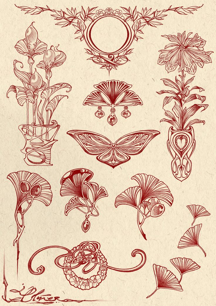 a bunch of flowers that are drawn on paper