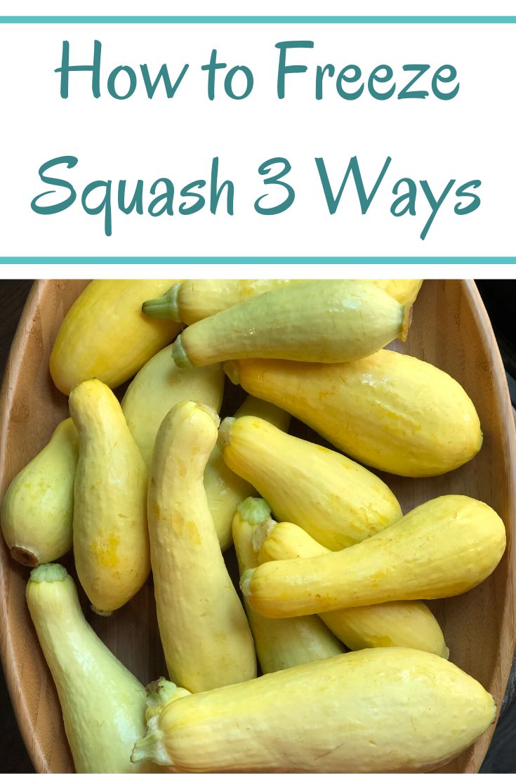 how to freeze squash 3 ways in a bowl with text overlay that reads, how to freeze squash 3 ways