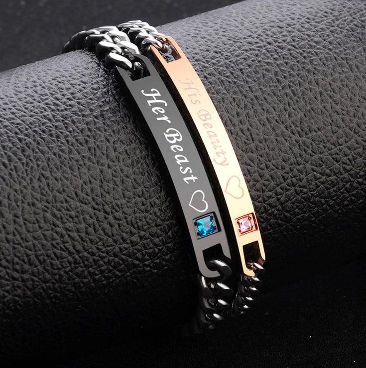 It doesnt matter if youre close or a long distance apart, these His Beauty, Her Beast Couples Bracelets will help you feel close, no matter where you are. His Queen Her King, Her King, His Queen, Lovers Bracelet, Bracelet Couple, Couple Bracelet, Lucky Bracelet, Gold Beauty, Rose Gold Crystal