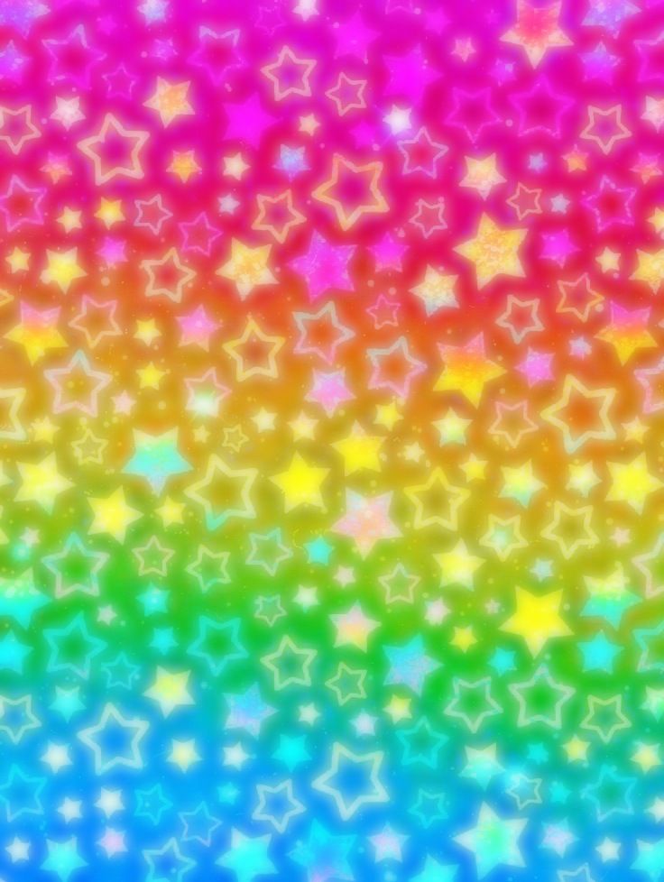 an abstract rainbow background with stars in the middle and one star at the top, as well as on the bottom