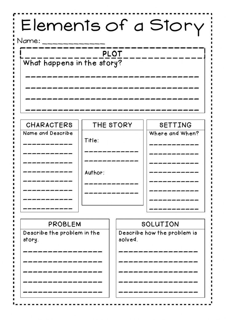 the elements of a story worksheet for students to help with reading and writing