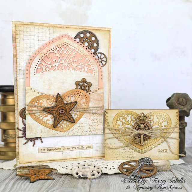 two cards, one with an ornate heart and the other with a star