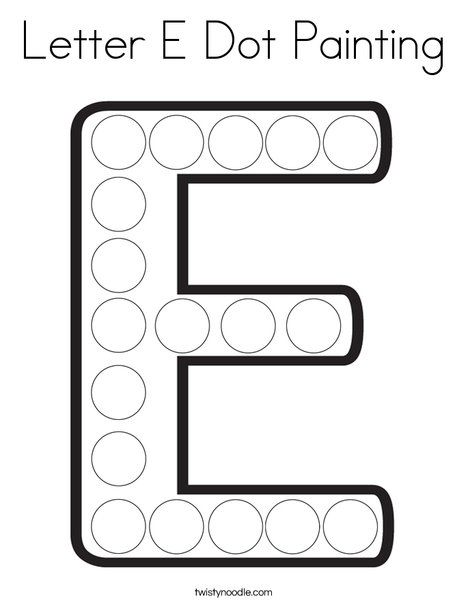 the letter e dot painting worksheet with dots and circles in black and white