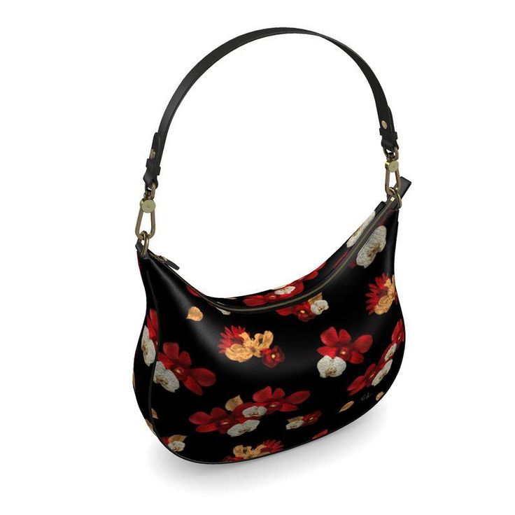 This hobo bag has a dark floral print that is inspired by the wild orchid fields of late summer into early fall. Watercolor painted orchid design by Cinnamon Moniqúe. 100% full-grain Nappa leather Deluxe faux suede inner lining Handcrafted by leatherworkers Beautifully hand-painted edges Two internal pockets, 1 zipped, 1 open Detachable handle Size: 5.1" x 14.4" x 11.0" / 19.7 oz Strap length including handles: 18.9" .store-productpage__carelabel{font-size: 1em;} .store-productpage__carelabel ul Dark Floral Print, Orchid Design, Fall Watercolor, Wild Orchid, Dark Floral, Early Fall, Painting Edges, Late Summer, Nappa Leather