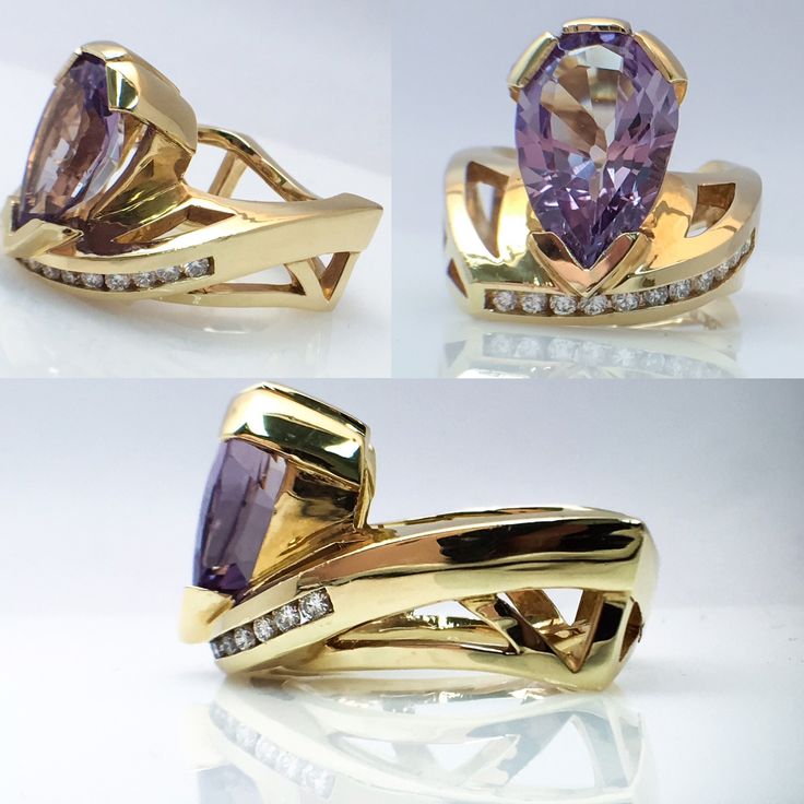 Birmingham Jewelry Fashion Ring with a Beautiful Synthetic Alexandrite gemstone Euro Shank 14K Yellow Gold Synthetic Alexandrite: 7.18ct Diamond: 11 round stones 0.39tw Size: 8.00 Modern Amethyst Ring With Accent Stones For Formal Occasions, Modern Amethyst Ring With Accent Stones For Formal Events, Luxury Diamond Ring With Gemstone Accents, Luxury Diamond Ring With Gemstone Accents, Round Cut, Formal Rings With Round Gemstone Accents, Modern Multi-stone Gemstones For Anniversary, Modern Yellow Gold Amethyst Ring With Accent Stones, Modern Amethyst Ring With Center Stone For Formal Occasions, Modern Yellow Gold Rings With Gemstone Accents