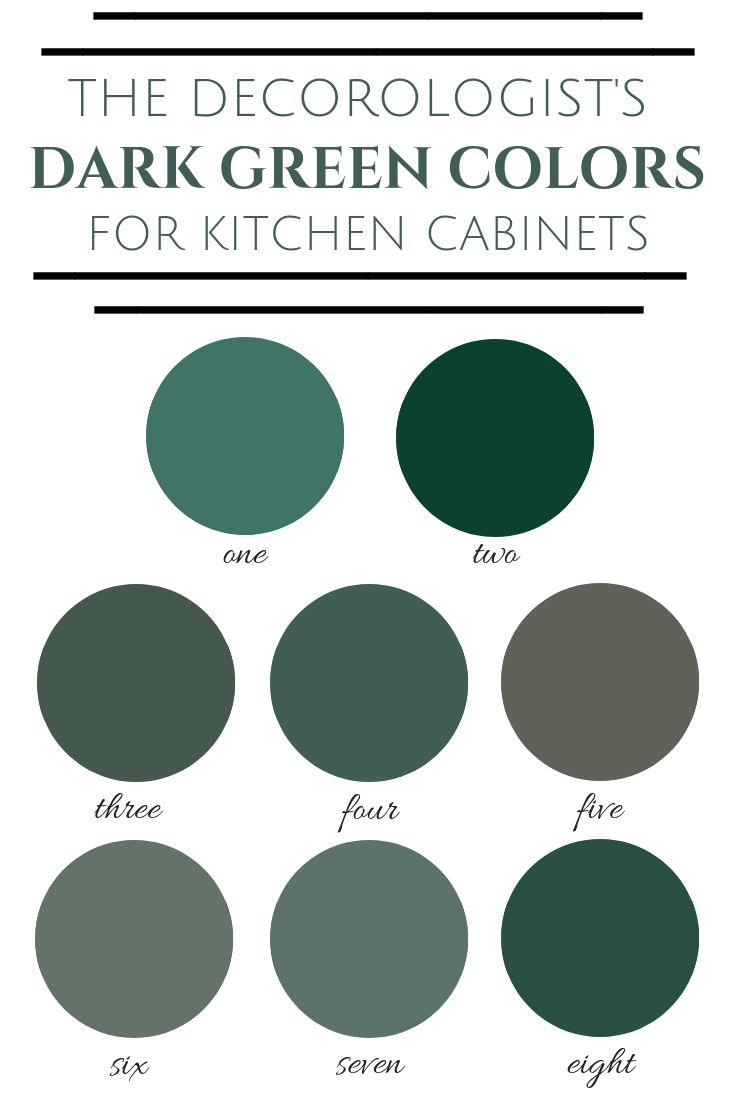 the color chart for dark green cabinets