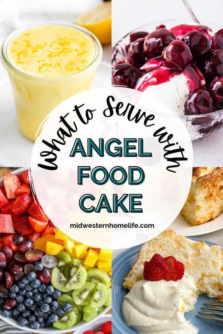 what to serve with angel food cake and other desserts that are also on the table