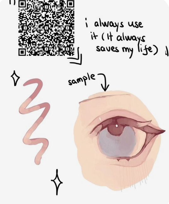 an image of someone's eye with qr code on the side and text that says, i always use it