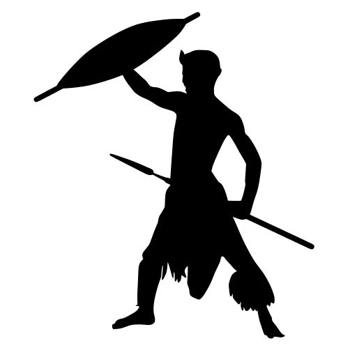 the silhouette of a man holding an umbrella and standing in front of a white background