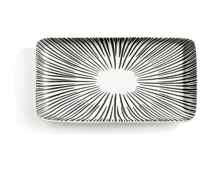 a black and white plate with lines on it