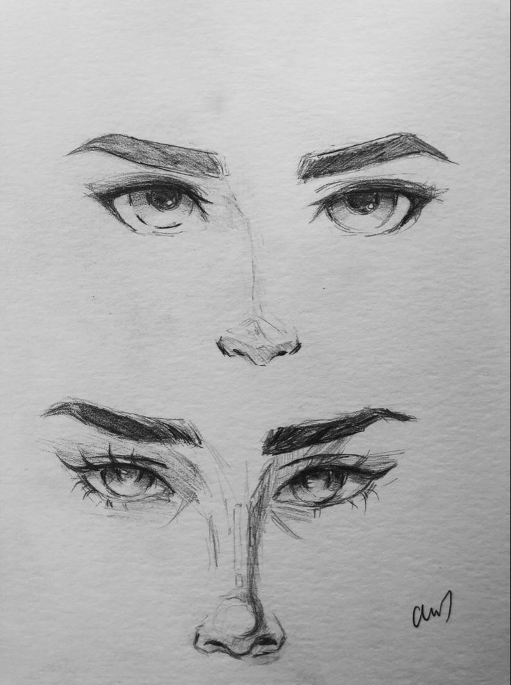 a pencil drawing of a woman's face