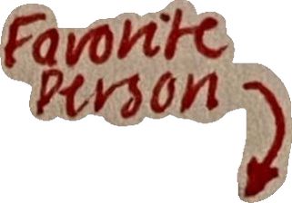 the word favoie prison is painted on a white background with red letters and an arrow pointing to it