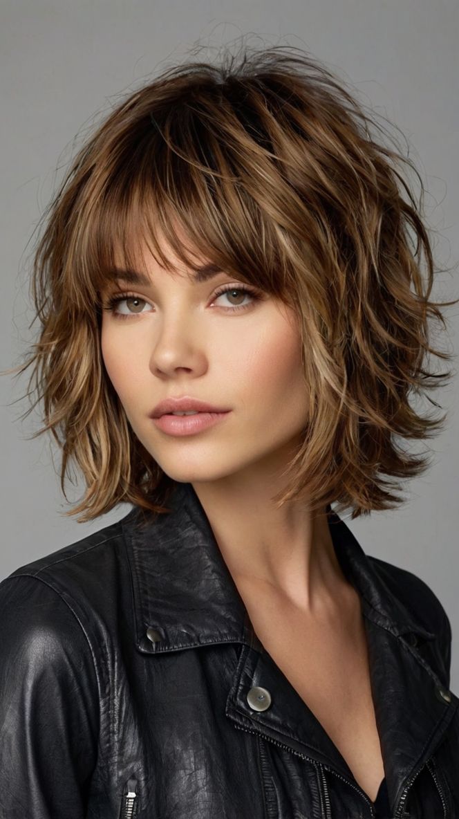 Medium-Length Shag Haircuts Shag Haircut For Thick Hair, Messy Bob Haircut, Wavy Bob Haircuts, Bob Cuts, Easy Hair Cuts, Hair Maintenance Tips, Shag Haircuts, Saving Techniques, Wavy Bob