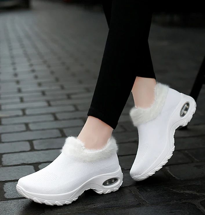 Possible Women's Fur Walking Shoes Sock Sneakers | Ultrasellershoes.com – Ultra Seller Shoes Synthetic Running Shoes With Arch Support, Comfortable Slip-on Sneakers With Round Toe For Walking, Synthetic Walking Shoes With Arch Support And Round Toe, Comfortable Slip-resistant Walking Shoes, Comfortable Non-slip Walking Shoes With Round Toe, Outdoor Slip-on Sneakers With Arch Support And Round Toe, Winter Breathable Ankle-high Sneakers, Casual Ergonomic Running Shoes With Round Toe, White Slip-on Sneakers With Arch Support And Round Toe