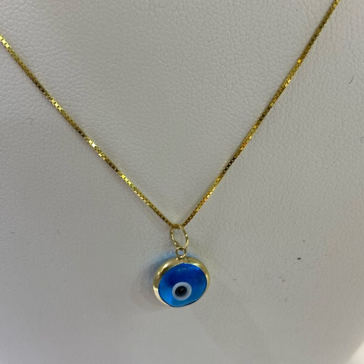 14k Yellow Gold Evil Eye Charm Necklace Brand New Made In Italy Chain 12 Pieces Available Price Is For 1 Evil Eye Charm Perfect Gift For Newborn Babies Symbolic Gold Evil Eye Charm Necklaces, Gold Plated Evil Eye Charm Necklace Gift, Gold Evil Eye Pendant Charm Necklace, Yellow Gold Evil Eye Charm Necklace, Yellow Gold Evil Eye Spiritual Necklace, Teapot Necklace, Gift For Newborn, Necklace Gift Box, Evil Eye Necklace Gold