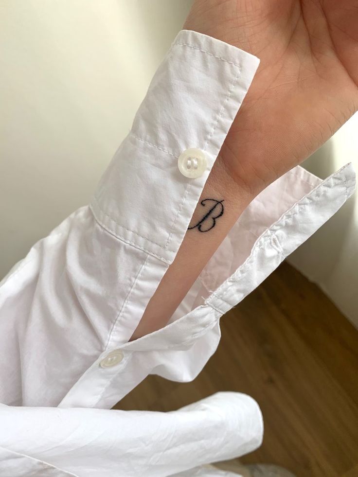 Minimal tattoo initial b letter Intial B, Small Letter B Tattoo, The Letter B Tattoo, Minimal Initial Tattoo, Small B Tattoo Letter, Cursive B Tattoo, Initial B Tattoo, B Tattoo Letter Initial, Tattoo Letter B