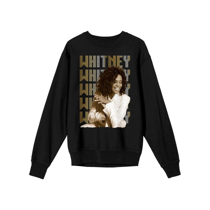 Any music fan will adore this Men's Whitney Houston Repeat Graphic Tee. Any music fan will adore this Men's Whitney Houston Repeat Graphic Tee. FEATURES Crewneck Long sleevesFABRIC & CARE Cotton Machine wash Imported Color: Black. Gender: male. Age Group: adult. Black Crew Neck Music-themed Top, Black Music-themed Crew Neck Top, Music-themed Black Crew Neck Top, Black Pop Culture Tops For Winter, Black Tops For Fan Merchandise In Winter, Winter Band Merch Tops, Pre-shrunk, Winter Band Merch Tops, Hip Hop Tops For Fall Concert, Music-themed Long Sleeve Tops For Streetwear