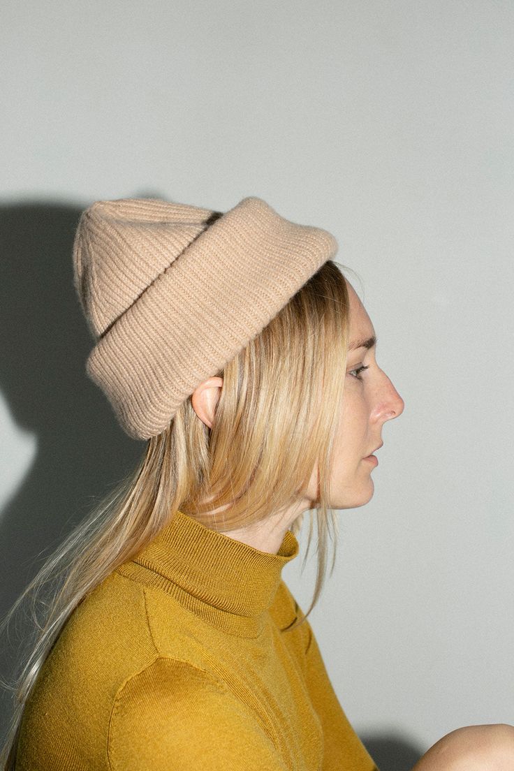 Light and warm balaclava for the coldest days of winter. Minimal opening and slim ribbed knit for a perfect fit, can be folded and worn as a beanie. Fabric is 70% merino wool and 30% cashmere. Ribbed Wool Hat For Fall, Fitted Fall Beanie, Fall Ribbed Wool Hat, Fitted Beanie For Cold Weather In Fall, Fitted Soft Knit Beanie For Fall, Fitted Knitted Beanie For Fall, Ribbed Fitted Hats For Fall, Ribbed Wool Beanie For Fall, Fitted Wool Beanie For Fall