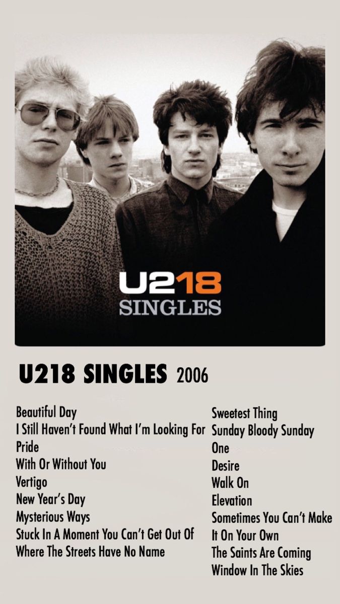 an advertisement for u2 singles with the band