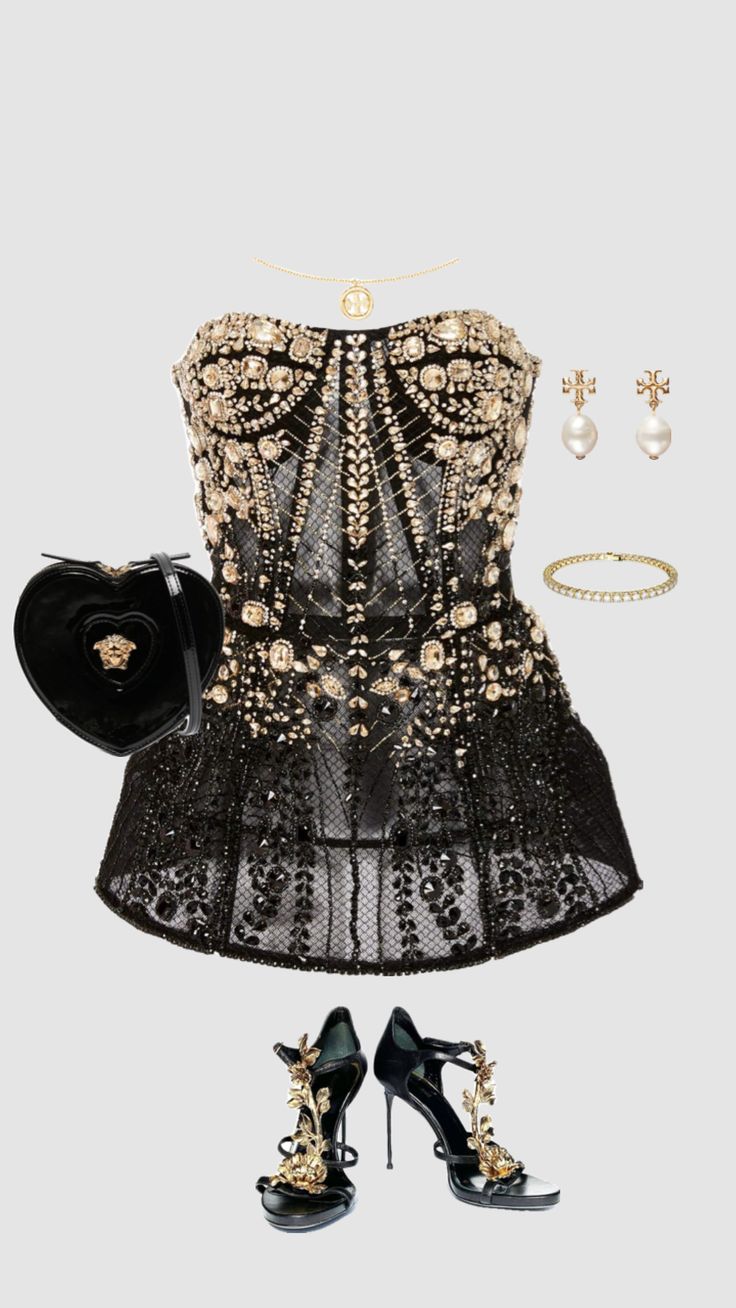 #blackandgold #fashion #fashioninspo #fashiondesigner #outfit #outfitinspo #fyp #pinterest #aesthetic #annelle Chick Outfit, Preformance Outfits, Red Carpet Outfits, Dresses Aesthetic, Pinterest Aesthetic, New Years Eve Outfits, Glam Dresses, Women's Costumes, Fantasy Fashion