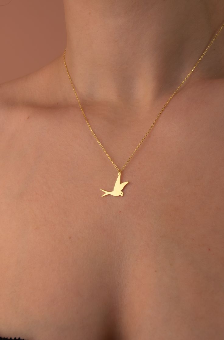 A beautiful necklace showcasing a dove in flight, representing peace, hope, and love. Flying Dove, Dove Pendant, Dove Jewelry, Dove Necklace, Everyday Wear Jewelry, Symbol Of Peace, Daily Outfit Inspiration, Necklace Dainty, Spring Looks