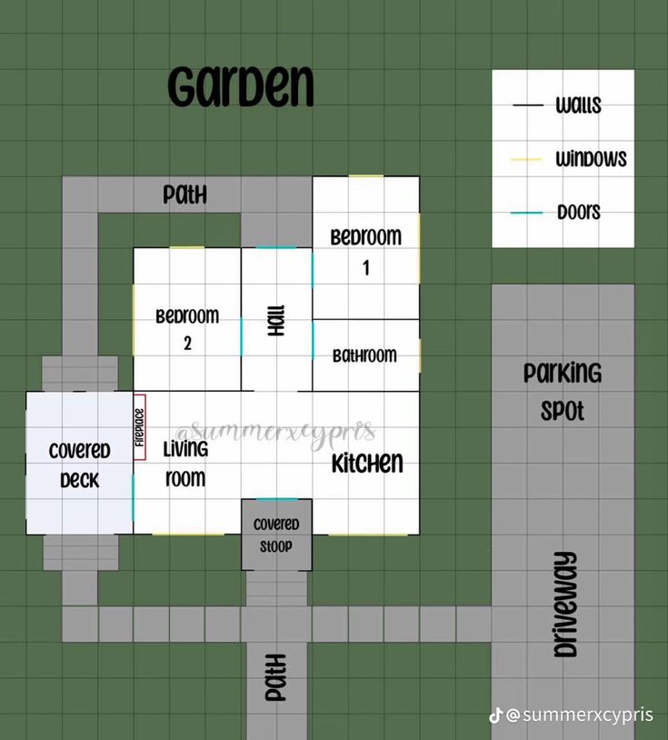 the floor plan for a garden with several rooms