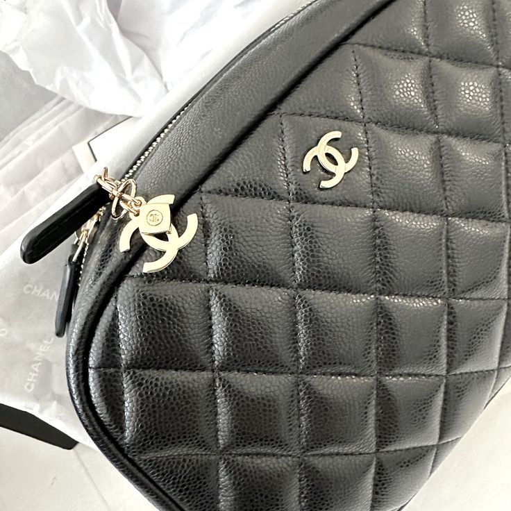 Lambskin Leather Travel And Beauty Bag. Charm Was A Gift From Sales Associate I Added On The Zipper. Chanel Bags, Leather Travel, Beauty Bag, Lambskin Leather, Chanel Bag, Cosmetic Bag, Leather Bag, Bag Lady, Chanel