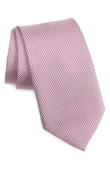 A richly textured design brings understated detail to a sophisticated tie crafted from pure Italian silk. 3 1/4" width; 58" length 100% silk Dry clean Made in the USA of imported fabric Spring Silk Ties For Formal Occasions, Elegant White Ties For Workwear, Elegant White Ties For Work, Elegant Silk Ties For Spring, Elegant Suit And Tie Accessories For Business In Spring, Elegant Spring Business Suit And Tie Accessories, Classic Silk Ties For Office, Elegant Spring Ties For Office, Elegant Business Ties For Spring