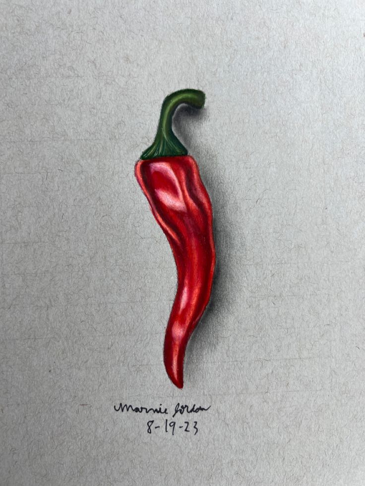 a drawing of a red chili pepper