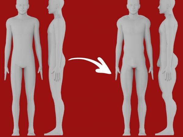 an image of mannequins standing in front of each other on a red background