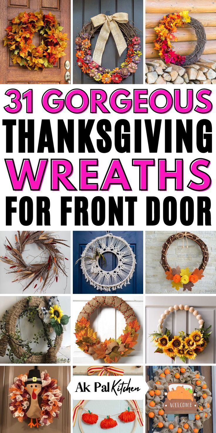 Thanksgiving wreaths are a perfect way to welcome the season. From DIY fall wreaths to rustic autumn wreaths, there's a style for every home. Pair your Thanksgiving table settings with matching wreaths for a cohesive look. Create a festive atmosphere with fall porch decor and stunning harvest table centerpieces. Whether you're looking for fall floral wreaths or simple Thanksgiving decorations, these ideas will inspire you to bring warmth and charm to your home with beautiful autumn-themed decor. Thanksgiving Door Wreath, How To Make A Fall Wreath, Fall Wreaths For Front Door Diy Easy, Fall Wreaths For Front Door Diy, November Wreath, Turkey Wreaths, Diy Thanksgiving Wreath, Thanksgiving Wreath Ideas, Harvest Table Centerpieces