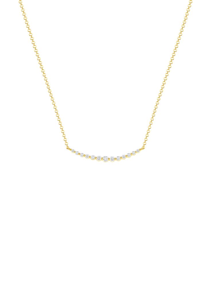 This necklace is the perfect every day look to chase all your dreams, and looking fabulous while doing it. White 14k Gold Diamond Necklace With Clavicle Chain, 14k Gold White Diamond Necklace With Clavicle Chain, White Diamond Necklace With 14k Gold Clavicle Chain, Elegant Formal Chain Necklace With Single Cut Diamonds, Classic Diamond Bar Necklace For Formal Occasions, Minimalist Luxury Necklace With Diamond Accents, Elegant Single Cut Diamond Chain Necklace For Formal Occasions, Minimalist Everyday Luxury Necklace With Diamond Accents, Elegant Everyday Chain Necklace With Diamond Accents