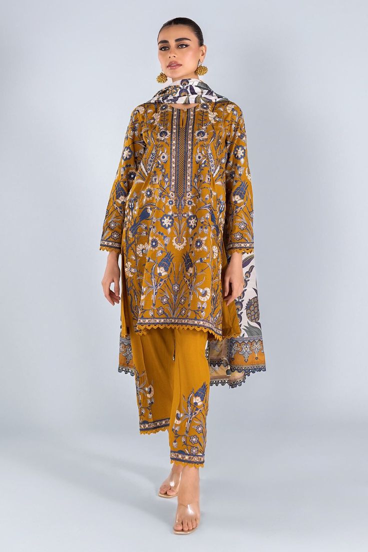 Khaadi EST24172 Mustard Eid Prets 2024