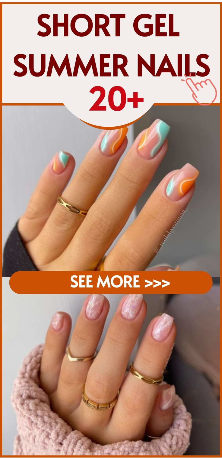 Enhance your summer nail look with our chic Short Gel Summer Nail Styles! Embrace simplicity and elegance with these stylish nails featuring a shorter length and glossy gel finish. Choose from classic nude tones to bold, vibrant colors for a versatile manicure option that suits your style. Get ready to flaunt sleek and trendy short gel nails this summer! Summer Nail Styles, Gel Summer Nails, Simple Short Nails, Easy Nail Designs Summer, Trendy Manicure, Cute Summer Nail Designs, Hard Gel Nails, August Nails, Summer Gel Nails