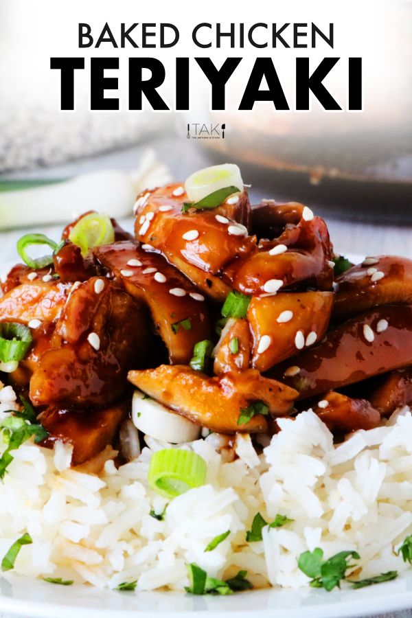 chicken teriyaki served over white rice on a plate