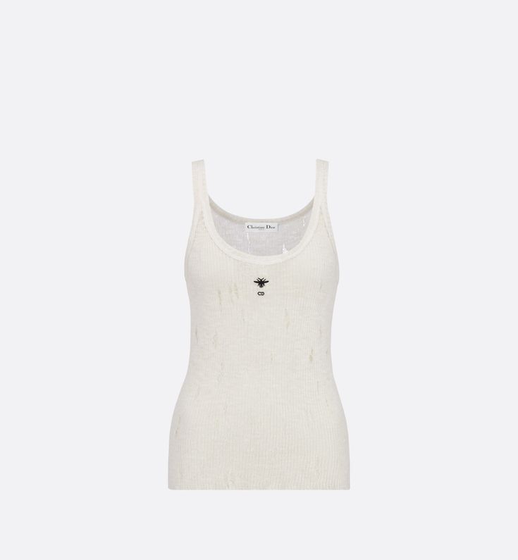 Dior Tank Top, Denim Swimsuit, Dior Top, Dior Star, Couture Looks, Sheer Tank Top, Tank Top White, Short Denim, Short T Shirt