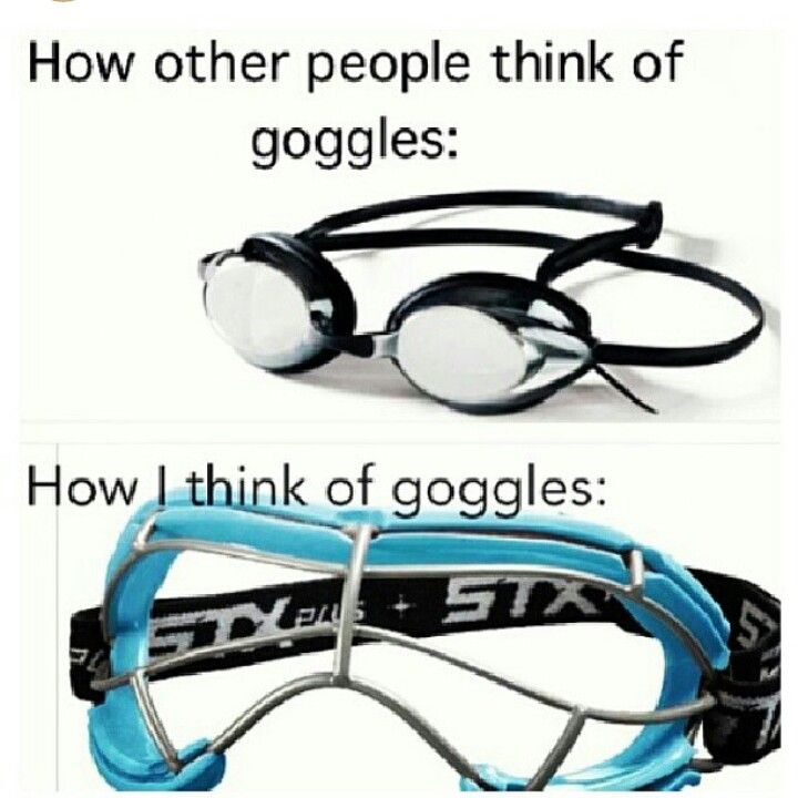 two different types of goggles with the words how other people think of goggles